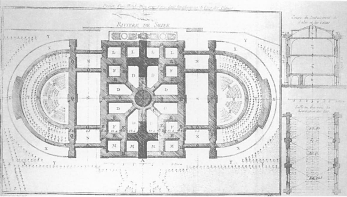 天鹅岛（Île aux Cygnes）上的设计方案，Pierre Panserson，1773